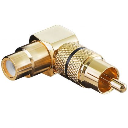 Goobay RCA adapter 90°, black gold plated