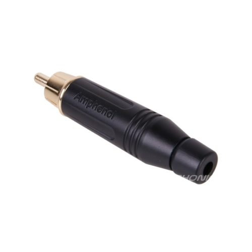 Amphenol ACPR-BLK RCA male plug cable connector, black