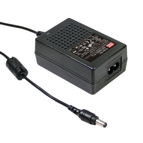 Mean Well GST25B24-P1J AC-DC Industrial desktop adaptor; Output 24Vdc at 1.04A; 2 pole AC inlet IEC320-C8, black