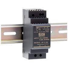 Mean Well HDR-30-5 AC-DC Ultra slim DIN rail power supply; Input range 85-264VAC; Output 5VDC at 3A; Pass LPS, black
