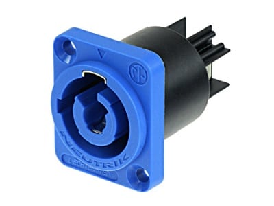 Neutrik NAC3MPA-1 powerCON chassis mount receptacle power in, blue