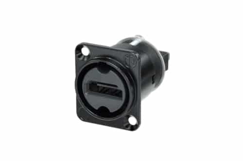 Neutrik NAHDMI-W-B HDMI 2.0 feedthrough adaptor IP65 rated D-Shape, black