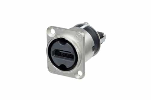 Neutrik NAHDMI-W HDMI 2.0 feedthrough adaptor IP65 rated D-Shape, grey