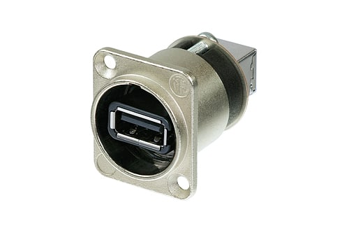 Neutrik NAUSB-W adapter USB 2.0 A-B reversible in D-housing, grey