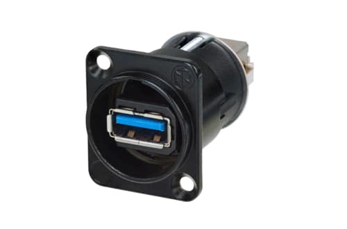 Neutrik NAUSB3-B adapter USB 3.0 A-B reversible in D-housing, black