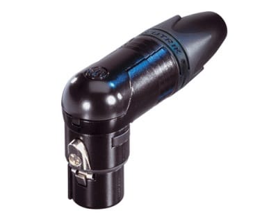 Neutrik NC3FRX-BAG XLR 3 pin right angle female connector, black