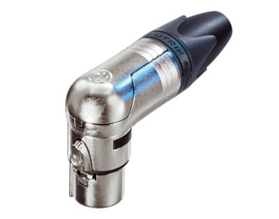 Neutrik NC3FRX 3 pin XLR right angle female connector, grey