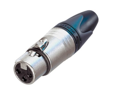 Neutrik NC3FXX 3 pin female XLR connector, grey