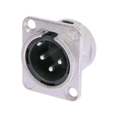 Neutrik NC3MD-L-1 3 pin XLR male panel/chassis mount connector solder cup, grey