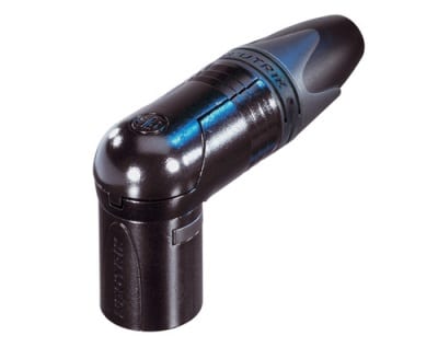 Neutrik NC3MRX-BAG 3 pole right angle male cable connector, black