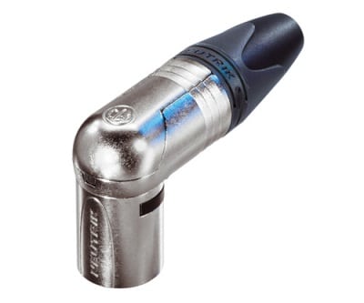 Neutrik NC3MRX 3 pole right angle male cable connector, grey
