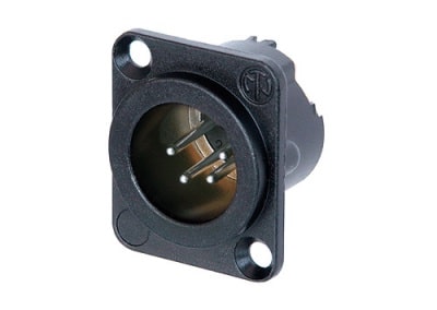 Neutrik NC4MD-LX-BAG 4 pin XLR male panel/chassis mount connector, black
