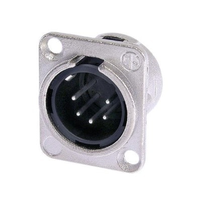 Neutrik NC5MD-LX 5 pin XLR male panel/chassis mount connector, grey
