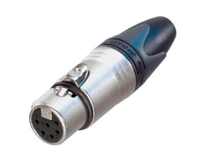 Neutrik NC6FXX 6 pole female XLR cable connector, grey