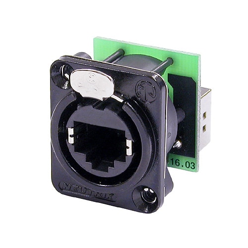 Neutrik NE8FDP-B etherCON chassis-D RJ45, black