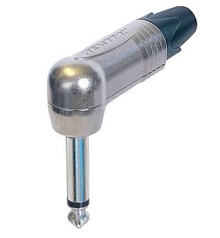 Neutrik NP2RX 6.35 mm right angle mono jack, grey