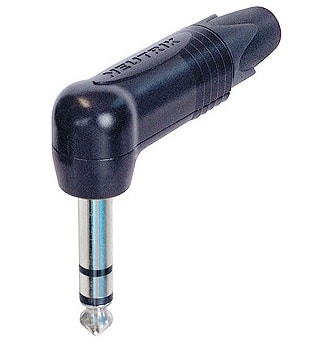 Neutrik NP3RX-BAG 6.35mm angled jack plug stereo, black