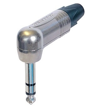 Neutrik NP3RX 6.35mm angled jack plug stereo, grey