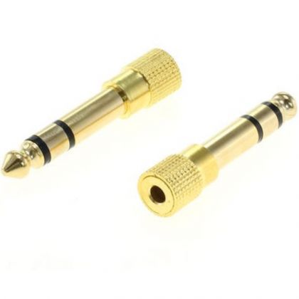6,36 mm jack (m) - 3,5mm jack (f) stereo audio adapter, gold