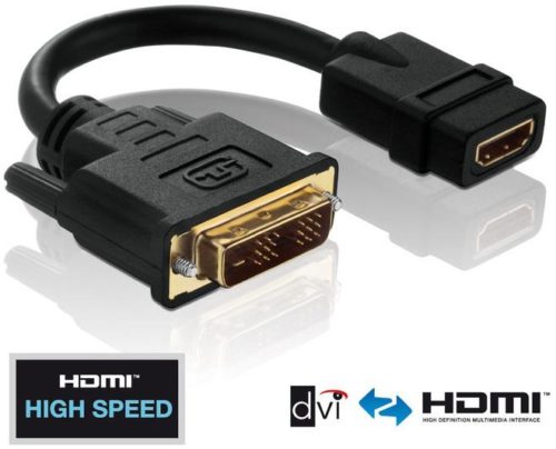 Purelink PI065 2K High Speed DVI / HDMI Portsaver Adapter, black