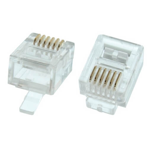 Radiall R280MOD6X6 RDC modular RJ12 connector, 50 pcs, transparent