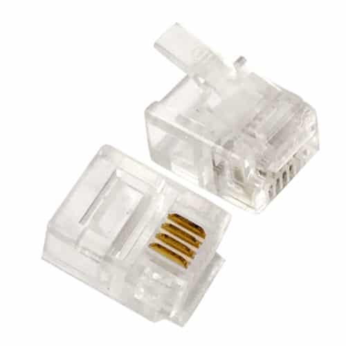 Radiall R280MOD6P4 RDC modular RJ11 connector, 50 pcs, transparent