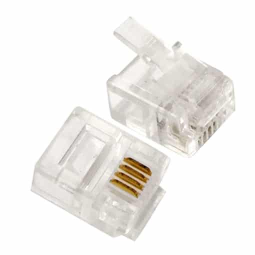 Radiall R280MOD6P4 RDC modular RJ11 connector, 50 pcs, transparent