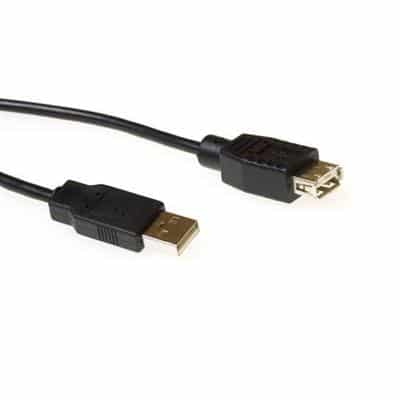 ACT USB 2.0 A male - USB A female, black
