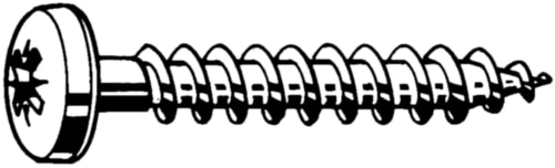 Spherical cylinder chipboard screw with Pozidriv cross groove Steel Zinc plated