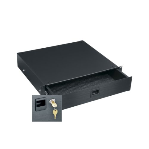 Middle Atlantic D2LK, 2 RU Drawer, Anodized with Lock, black