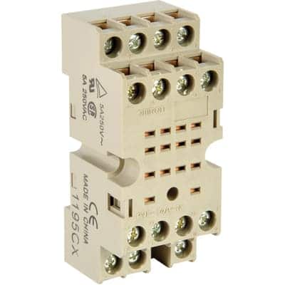 Omron PYF14A-N Socket, DIN rail/surface mounting, 14-pin, screw terminals (IEC/VDE), white