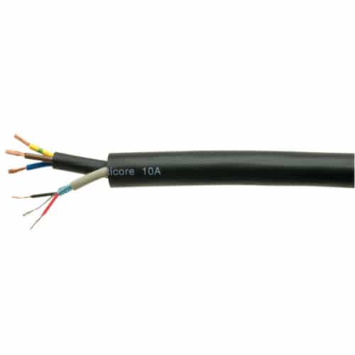 Van Damme Ambicore Power and Signal Tour Grade multicore 15A  3 x 1.5mm, black, per meter