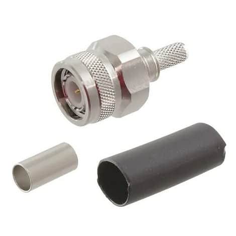 Times Microwave Systems EZ-195-TM-X p/n 3190-6496 Straight plug TNC male, grey