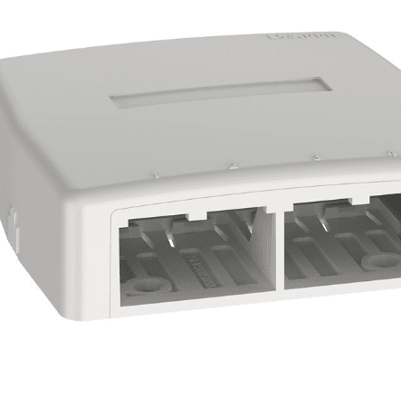 Panduit CBXQ4IW-A Mini-Com surface mounting box 4 ports, white