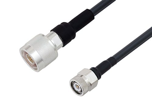 Cable assembly LMR240 N male to TNC male, black