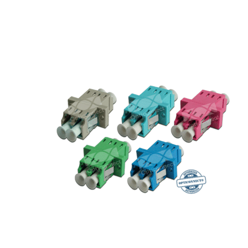 Adapters · LC/APC · Duplex · SM · Green · With Flange