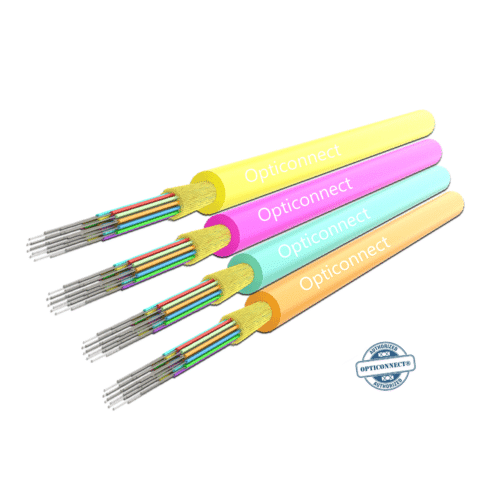 Fiber optic Cable U-DQ(ZN) BH · Int/Ext · MM OM4 · Dielectric reinforced Unitube · 12 Fibers · LSZH · Class B2ca · Color coding TIA / EIA-598
