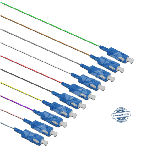 Pigtail · SC/UPC · SM G657.A1 · Simplex · 2.0m · LSZH · 900um · Easy strip (semi tight buffer) · Kit 12 Pieces · TIA / EIA-598 · Multicolor