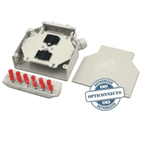 DIN Rail Optical termination box-12 port metal - 6x SC frontplate