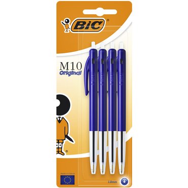 Ballpoint pen Bic M10 medium blister of 4pcs, blue