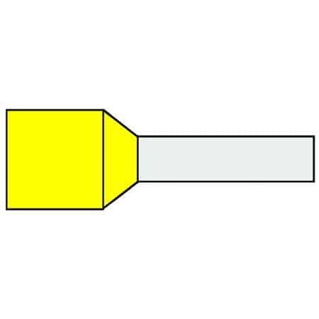Klemko 727080 Ferrules 6mm2 single, 100 pcs, yellow