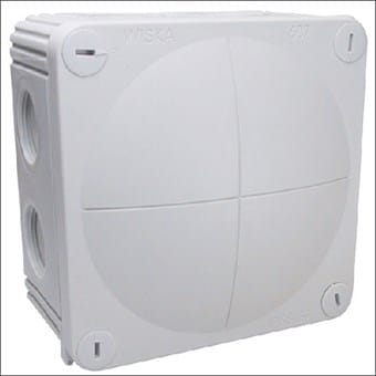 Wiska 308/KV junction box including 3 glands, grey